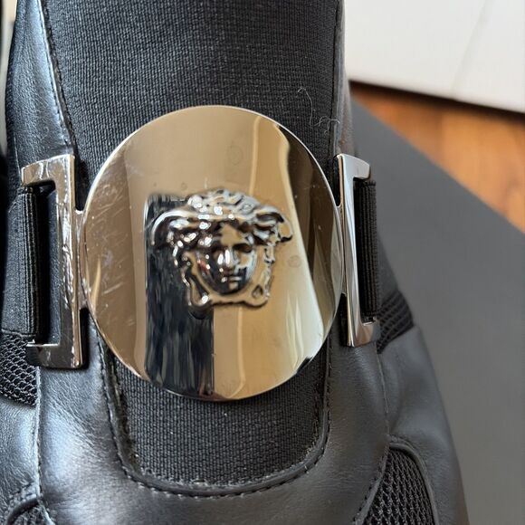 Versace Black Medusa Plaque High Top Sneakers Men's Size 11.5/45 EU - Picture 4 of 8